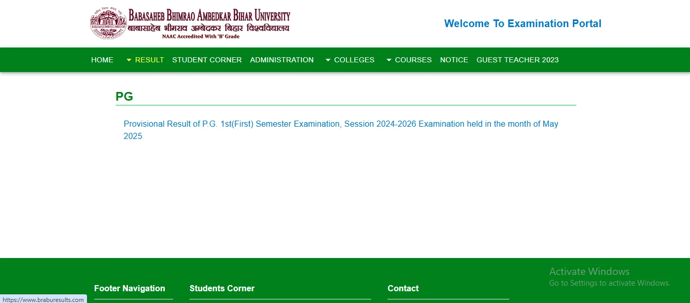 PG 1st Semester Result 2024-26