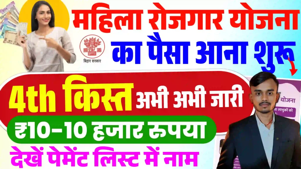 Mukhyamantri Mahila Rojgar Yojana 4th Installment 2025